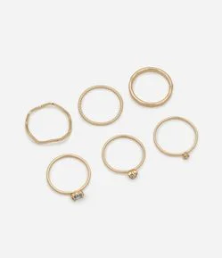 Kit 06 Anéis dom Diferentes Formatos Delicados