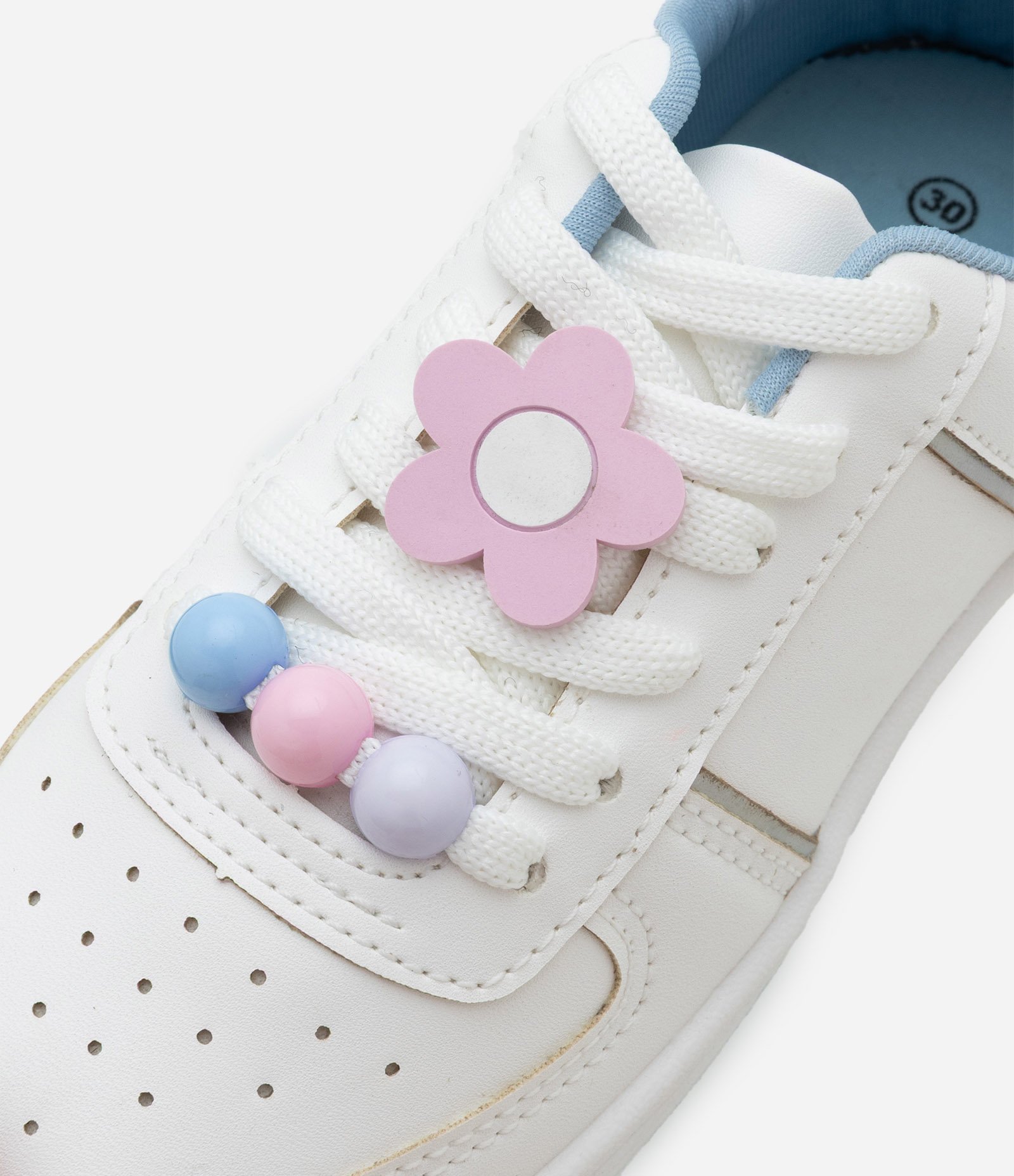 Tênis Infantil com Patch de Flor e Bolinhas - Tam 28 ao 34 Branco 3