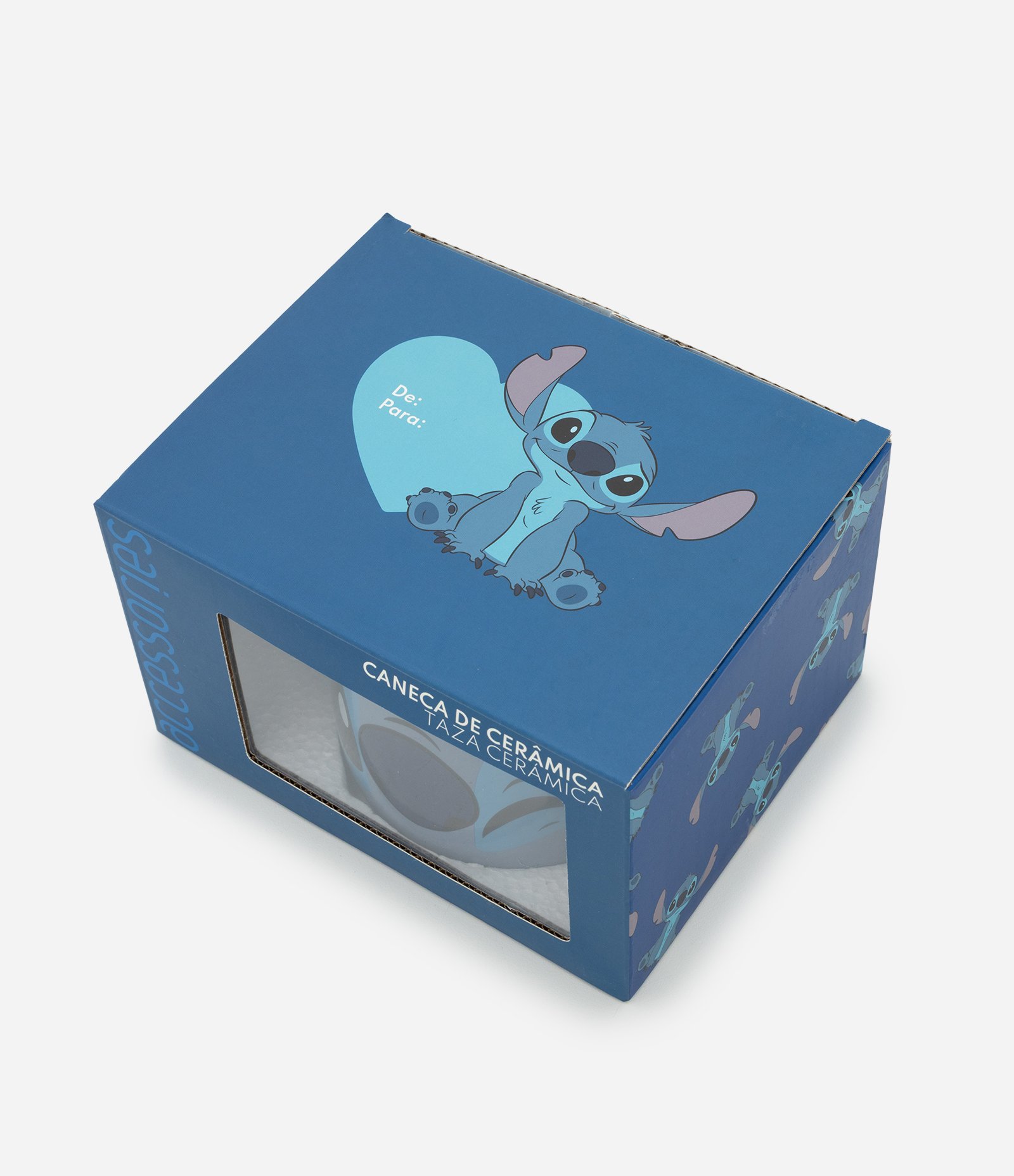Caneca de Cerâmica com Estampa Stitch 450ml Azul 3