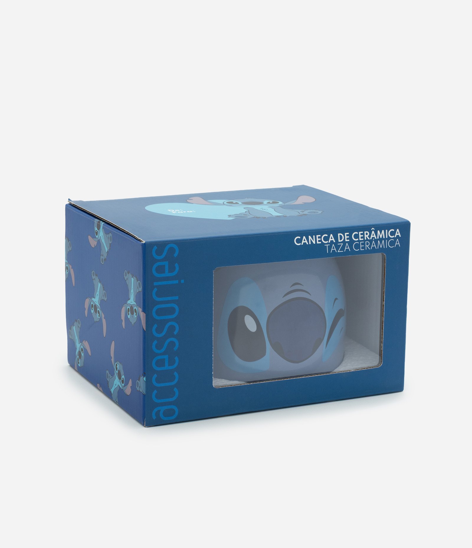 Caneca de Cerâmica com Estampa Stitch 450ml Azul 4