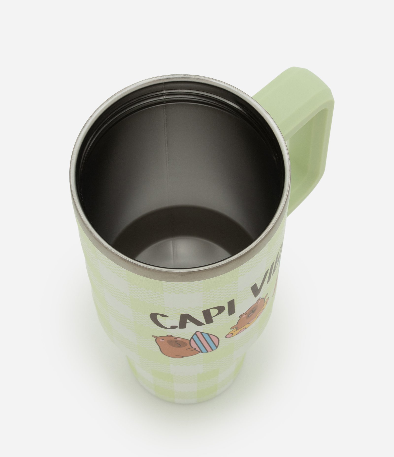 Copo Térmico em Metal com Estampa Capivara Summer Verde 3