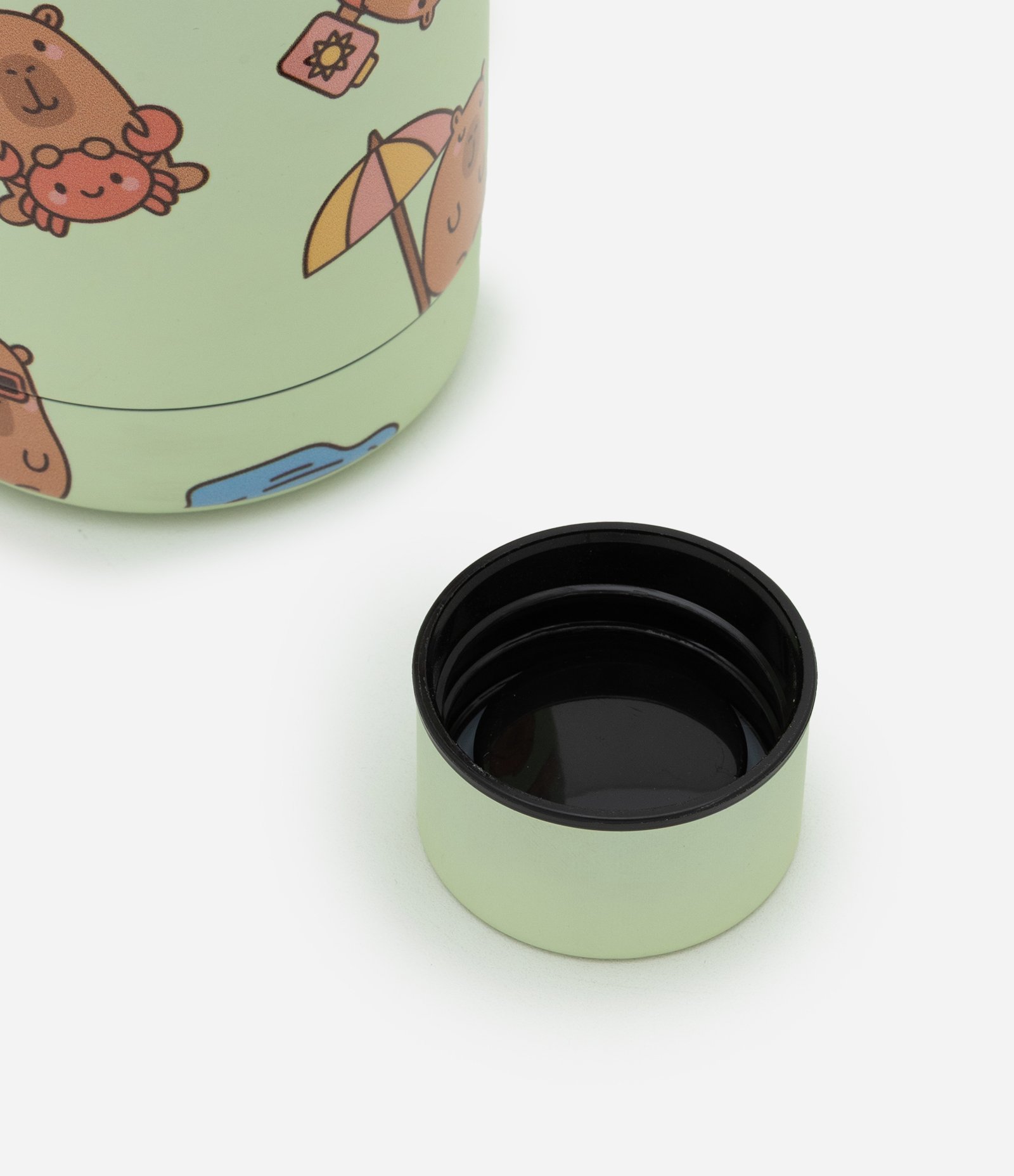 Garrafa em Metal com Estampa de Capivaras 1L Verde 4