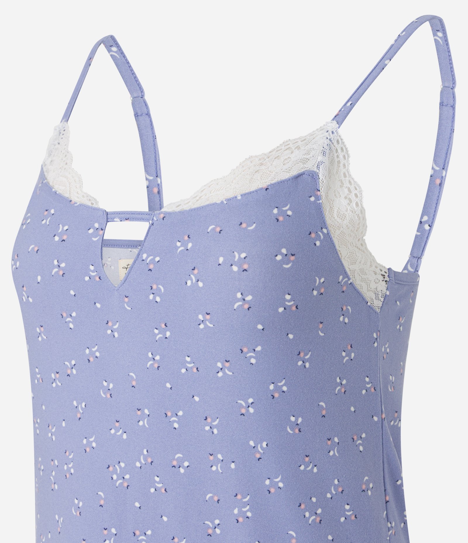 Pijama Short Doll em Peach Touch com Rendinha e Estampa de Mini Frutas Roxo 4