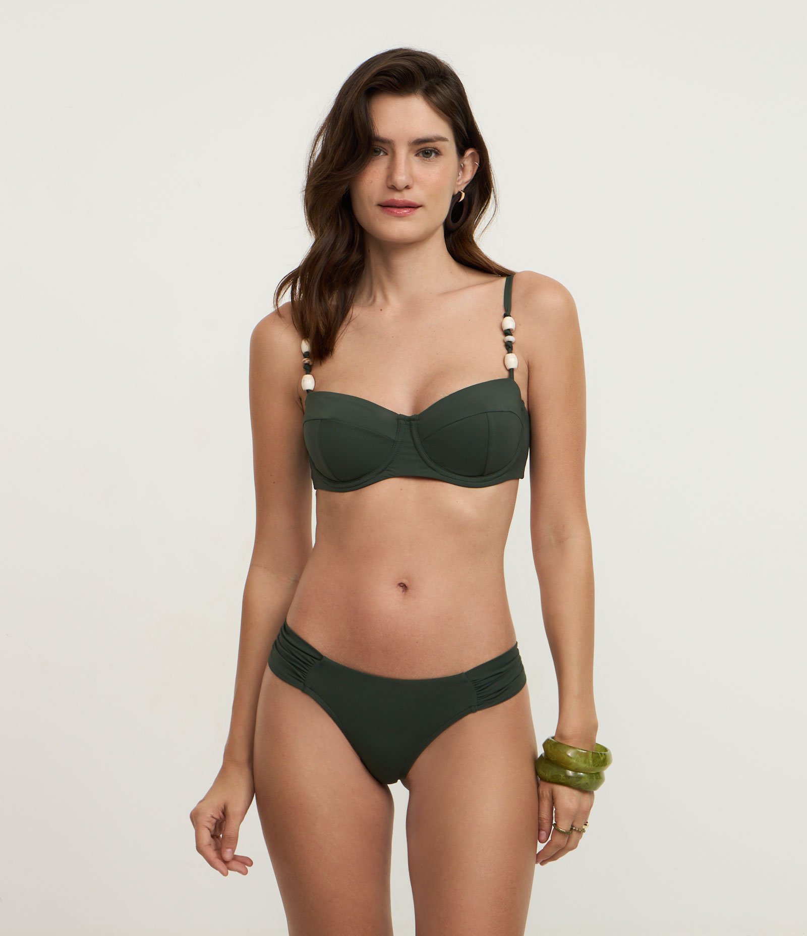 Biquíni Calcinha em Microfibra com Lateral Drapeada Verde 1