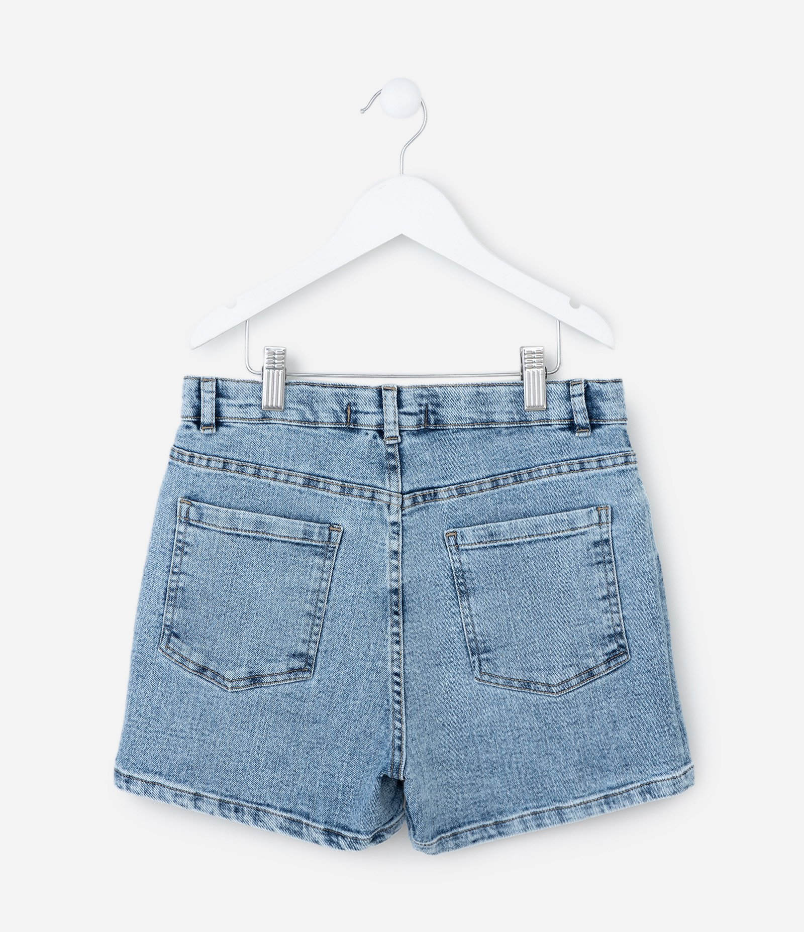 Short Infantil em Jeans com Bordado de Cerejas - Tam 5 a 14 Anos Azul 2