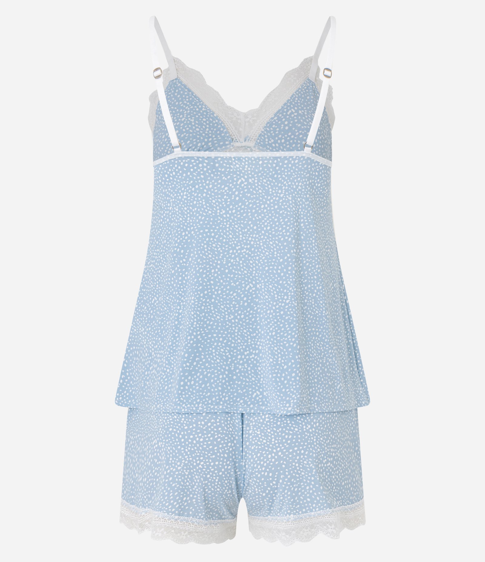 Pijama Short Doll em Microfibra Poá com Rendinha Skyway 2