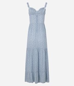 Vestido Longo em Viscose com Estampa Floral