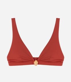 Biquíni Top Triangulo Fixo Alongado em Microfibra com Pedra no Centro