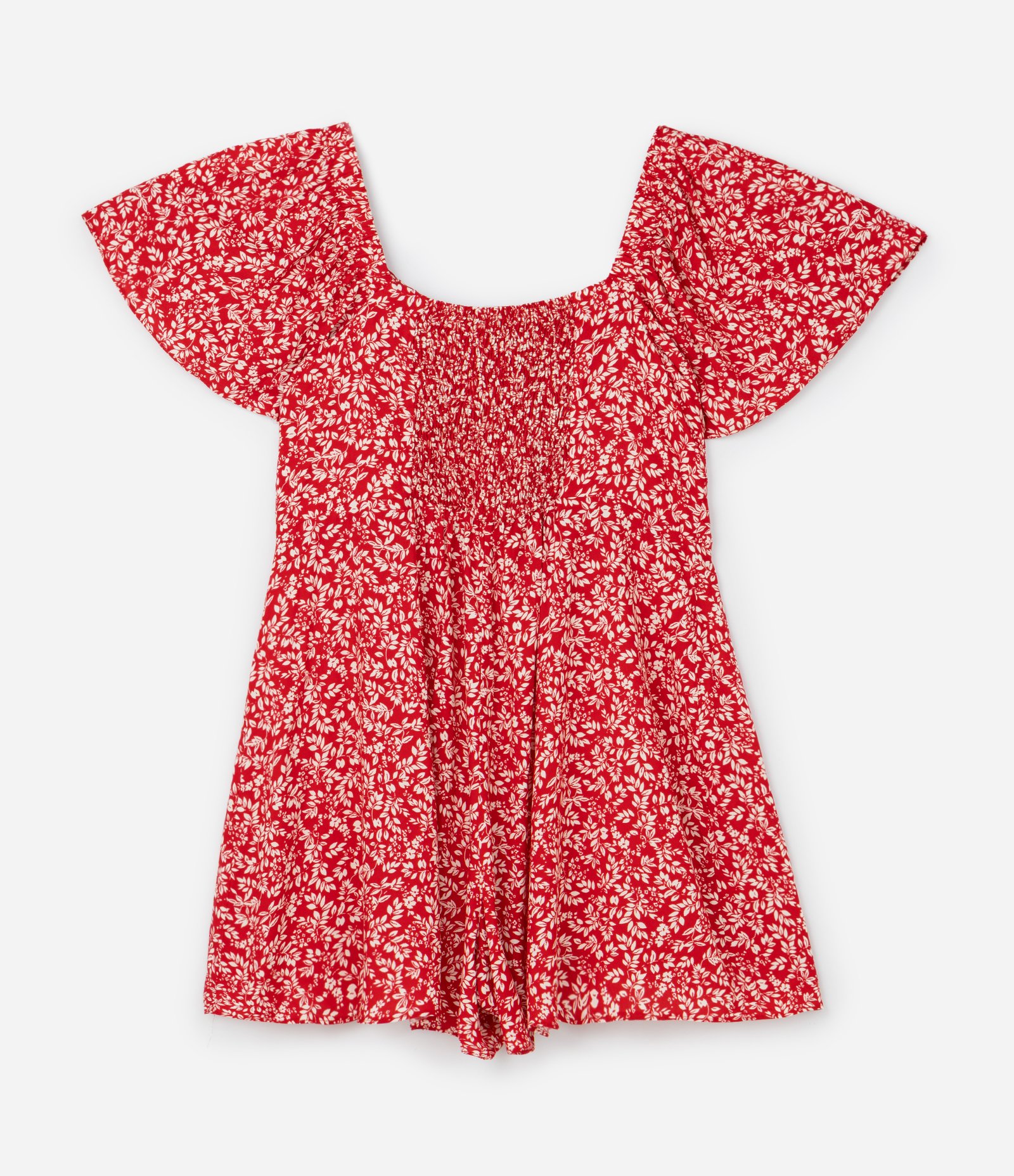 Macaquinho de Viscose com Estampa Liberty e Amarração no Busto Curve & Plus Size Vermelho 7