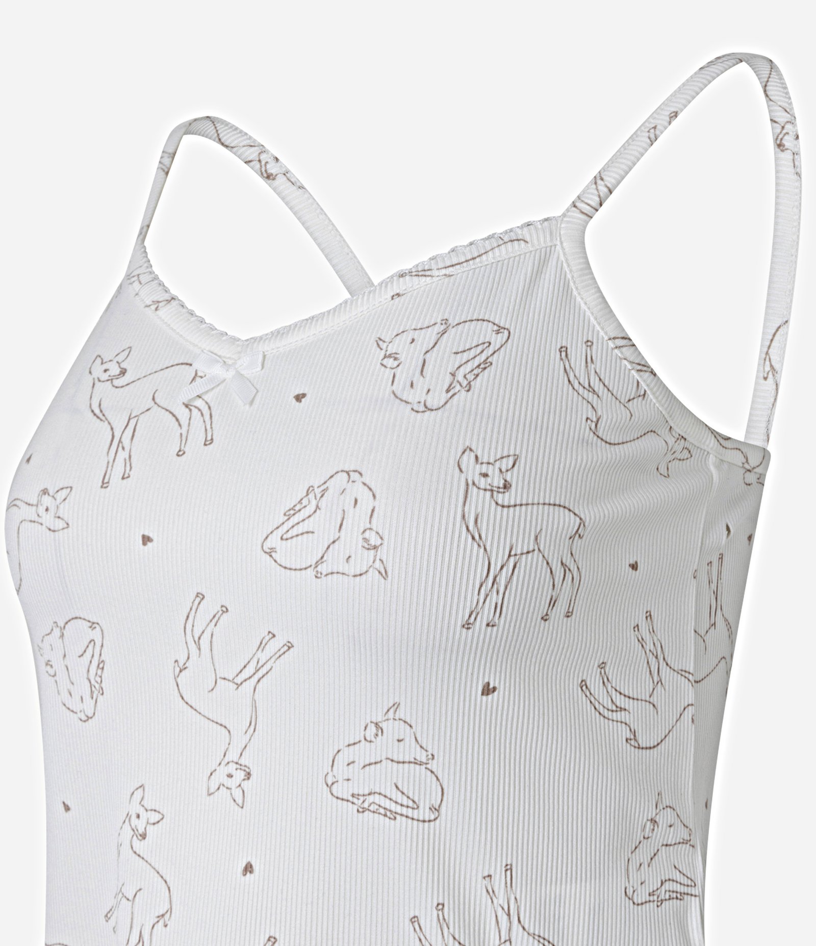 Pijama Short Doll em Ribana com Estampa de Bichinho Branco 6