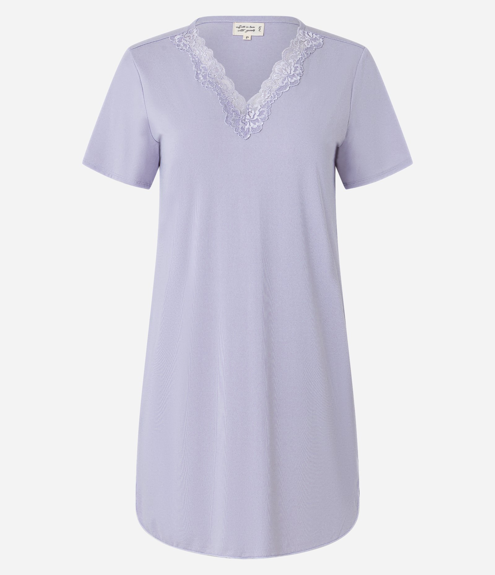 Camisola em Microfibra com Renda no Decote Lilás 3