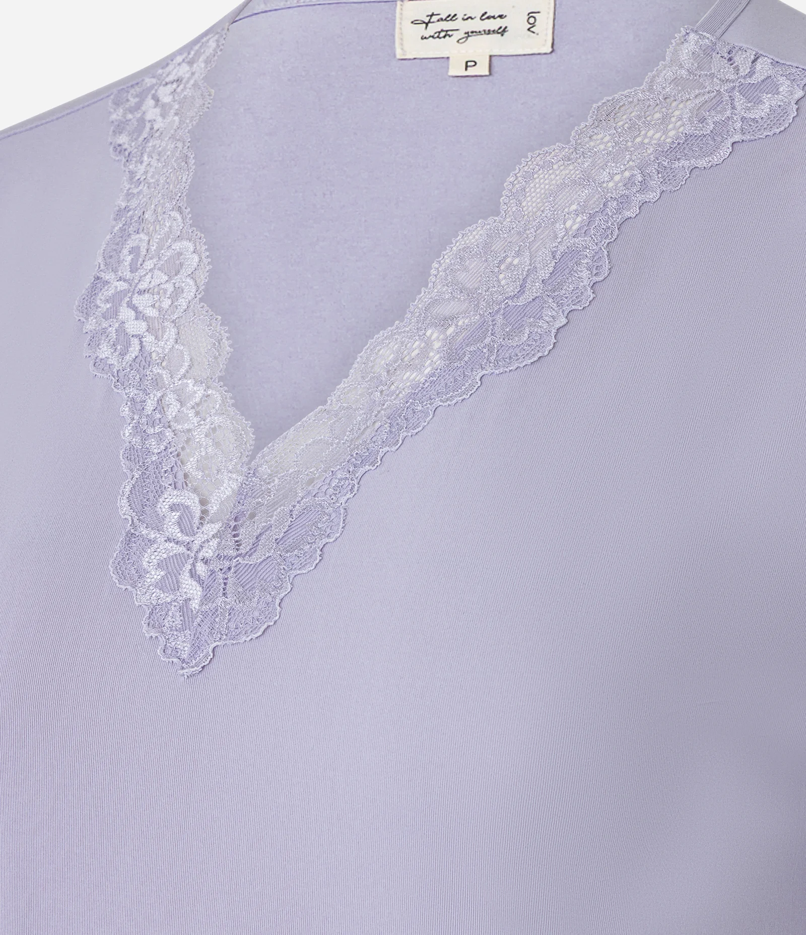 Camisola em Microfibra com Renda no Decote Lilás 4