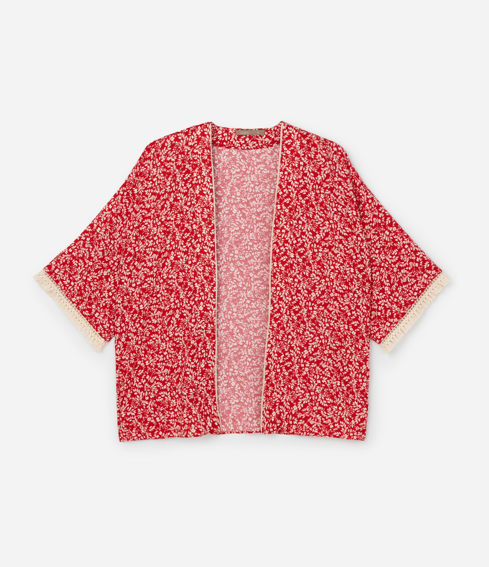 Kimono em Viscose com Estampa Liberty Curve & Plus Size Vermelho 5