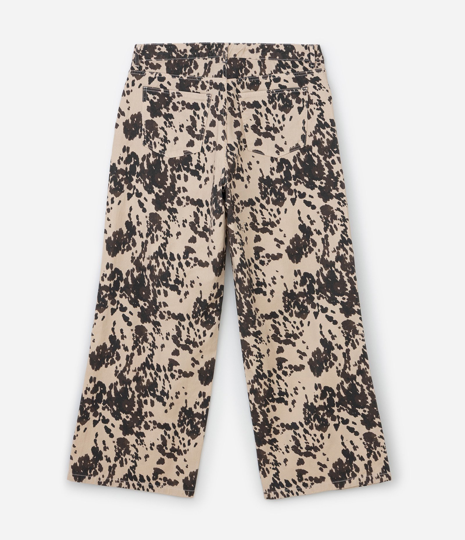 Calça Wide Leg em Sarja com Estampa de Animal Print Vaca Curve & Plus Size Bege 8