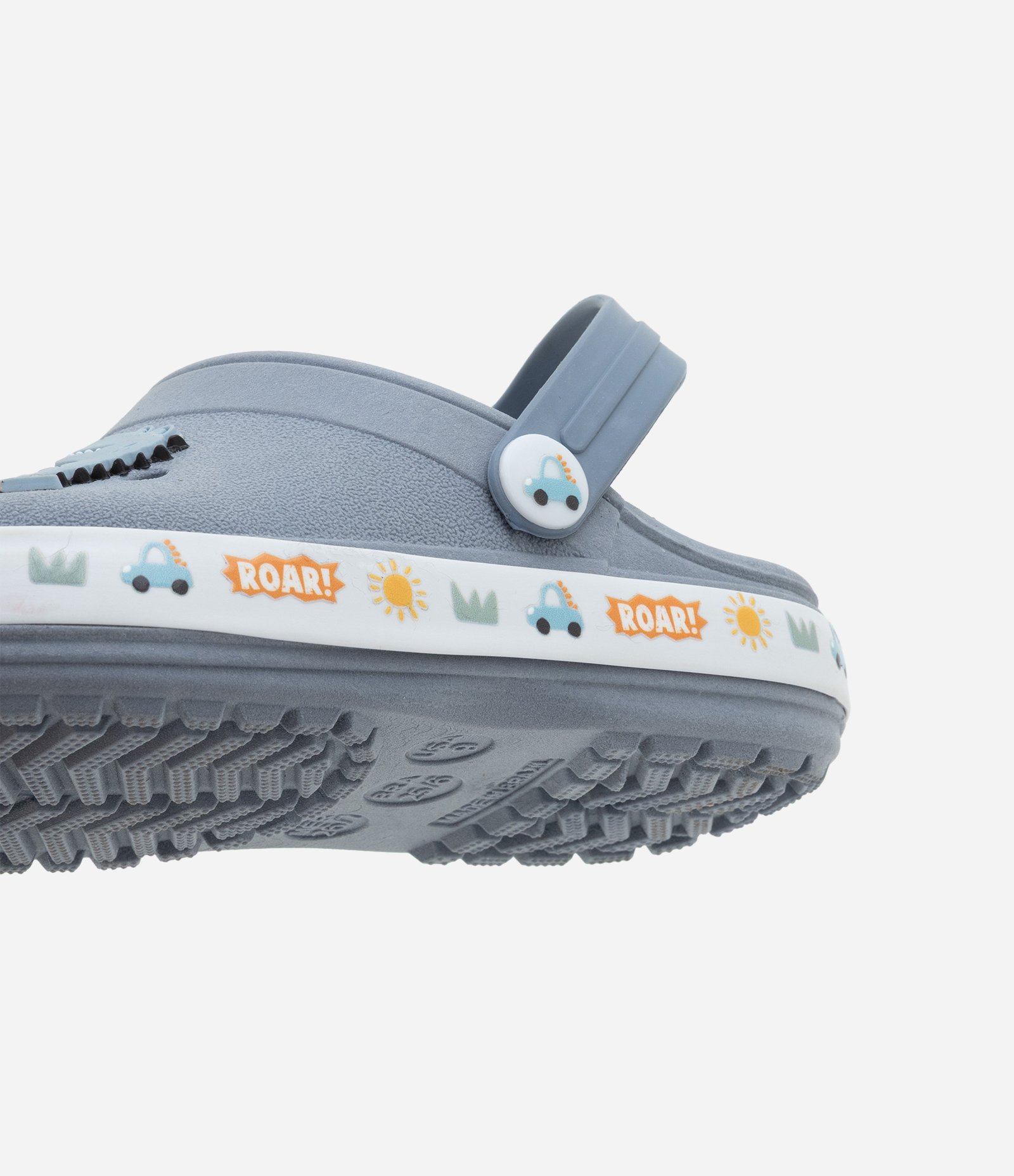 Sandália Babuche Infantil com Patch Dinossauro - Tam 21 ao 28 Cinza 3
