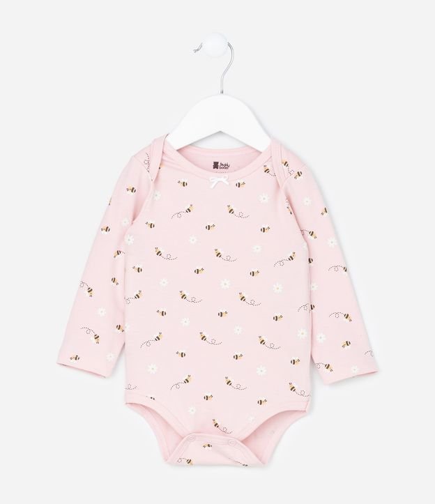 Body Infantil com Estampa Mini Abelhinhas - Tam RN a 18 meses