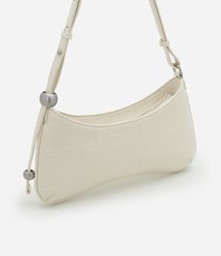 Bolsa Baguete em PU com Textura Croco