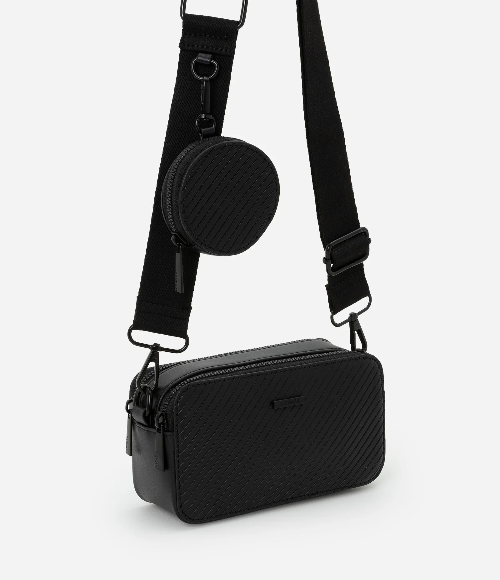 Bola Câmera Bag com Alça Transversal e Porta Moedas Preto 2