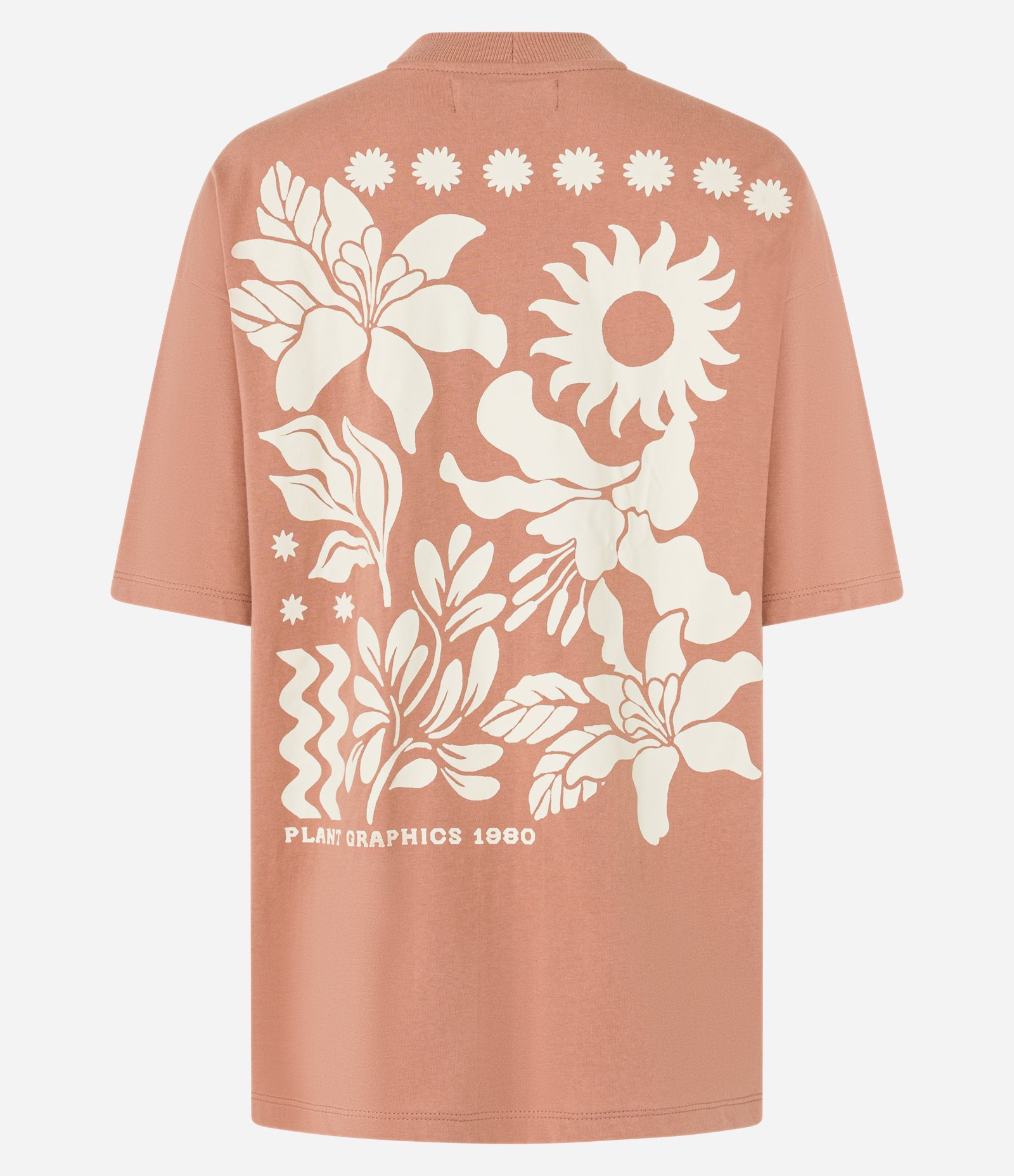 Camiseta Oversized em Algodão com Detalhe em Chenille e Estampa Botânica Marrom 8