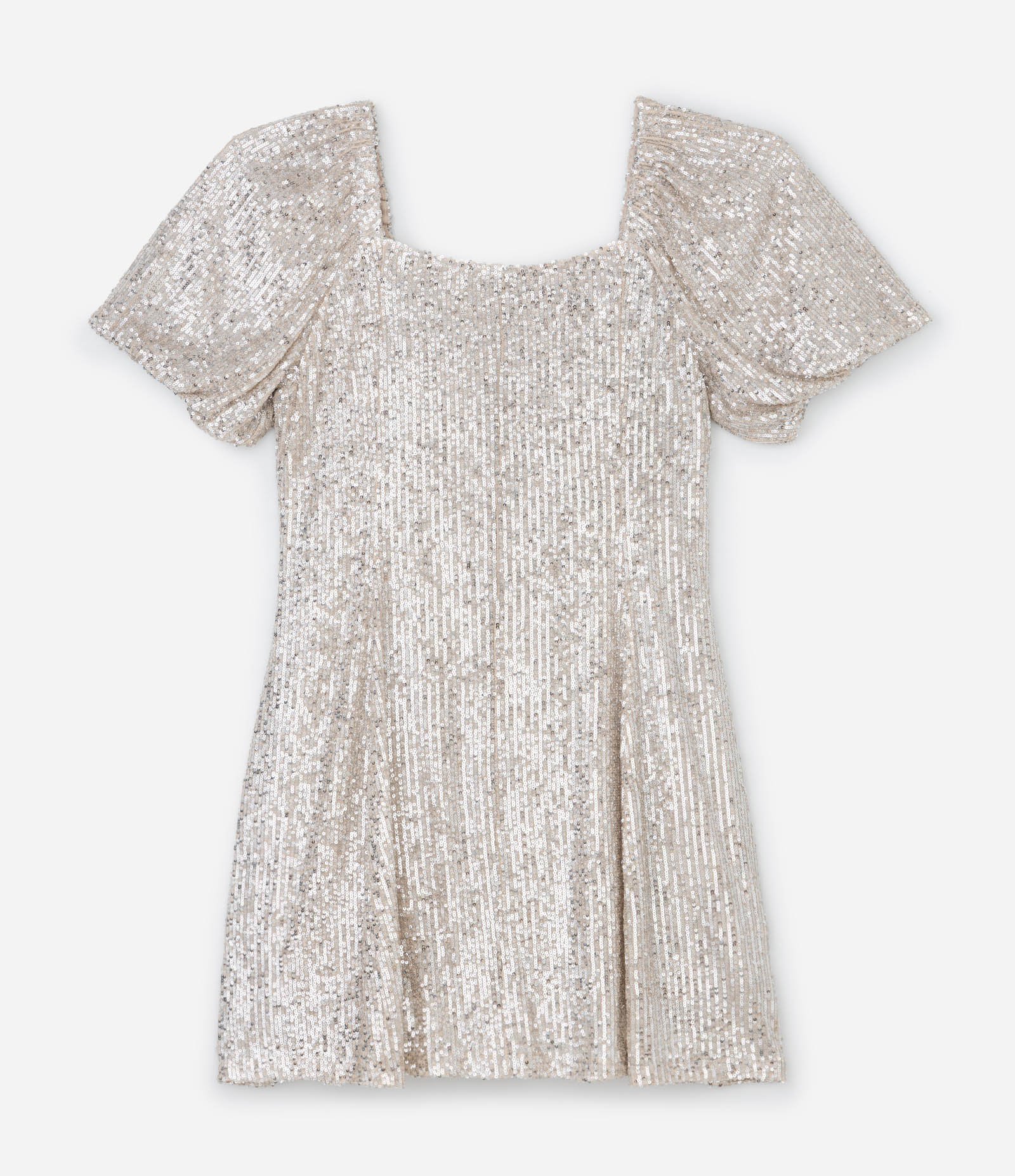 Vestido Curto em Paetê Curve & Plus Size Champagne 7