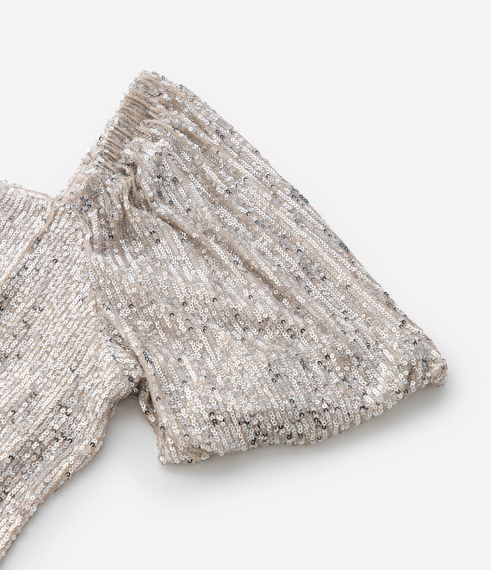 Vestido Curto em Paetê Curve & Plus Size Champagne 9