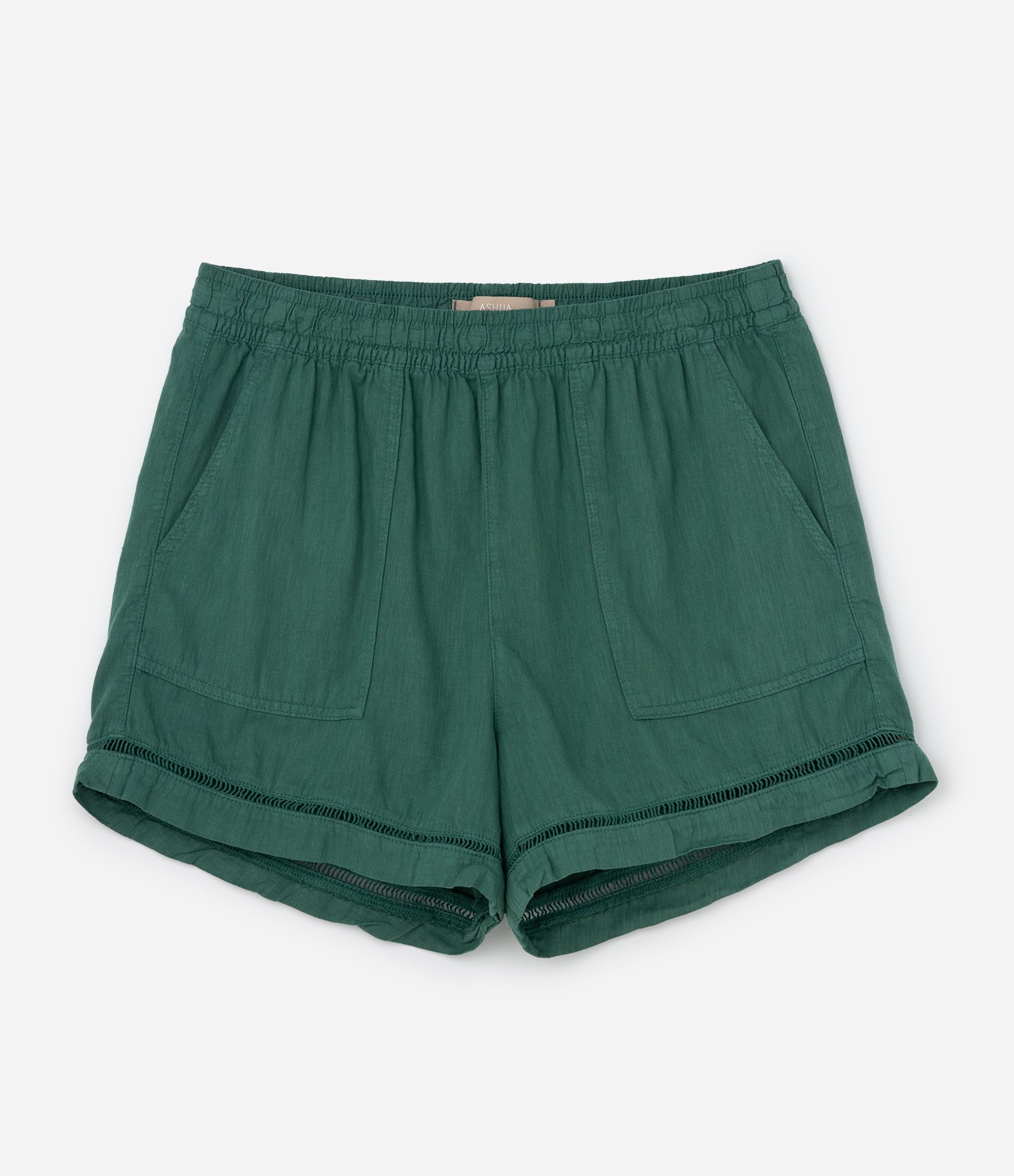 Short Mom em Sarja com Entremeio Curve & Plus Size Verde 5