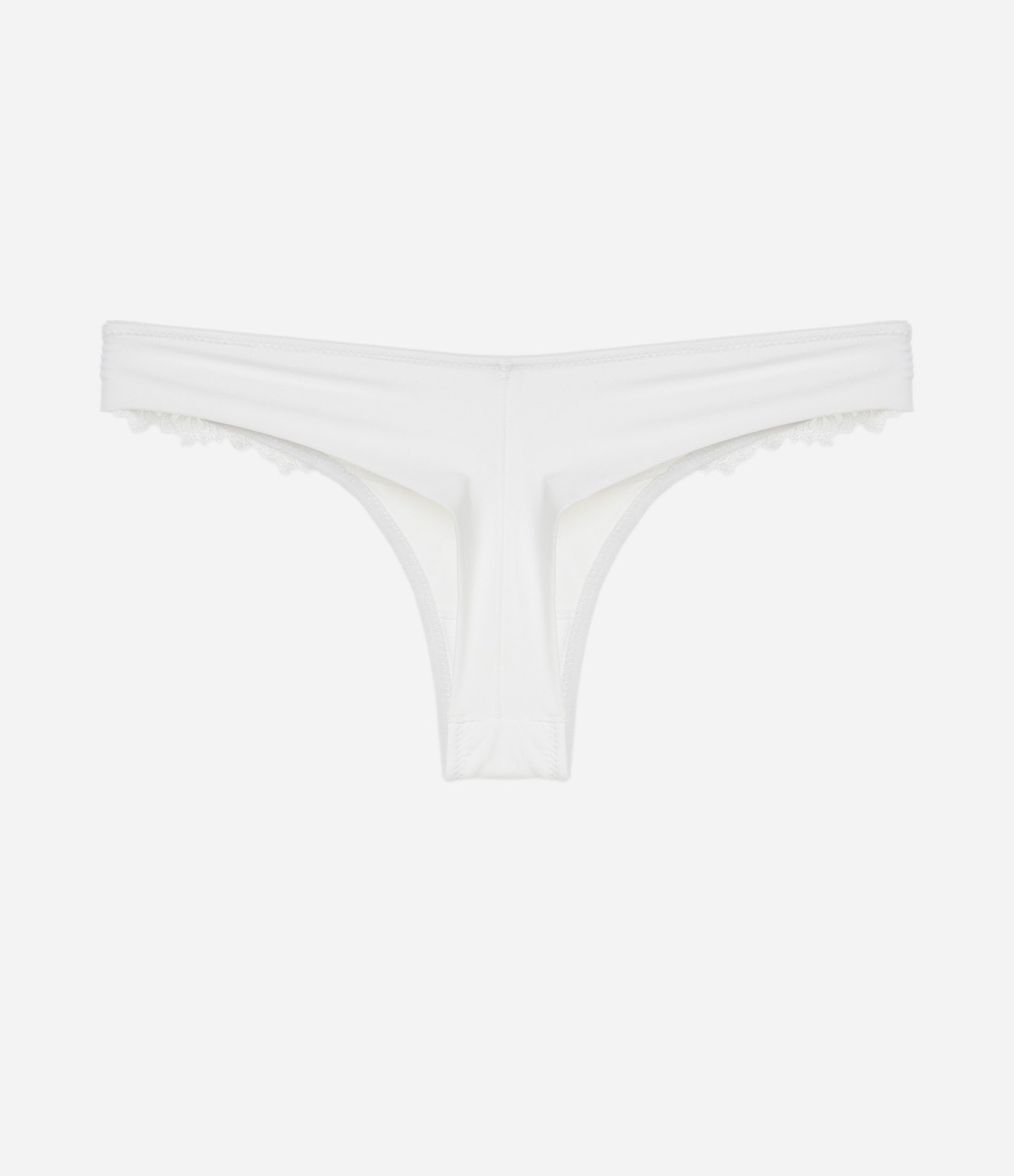Calcinha Biquíni Fio Duplo com Renda no Cós Branco 6
