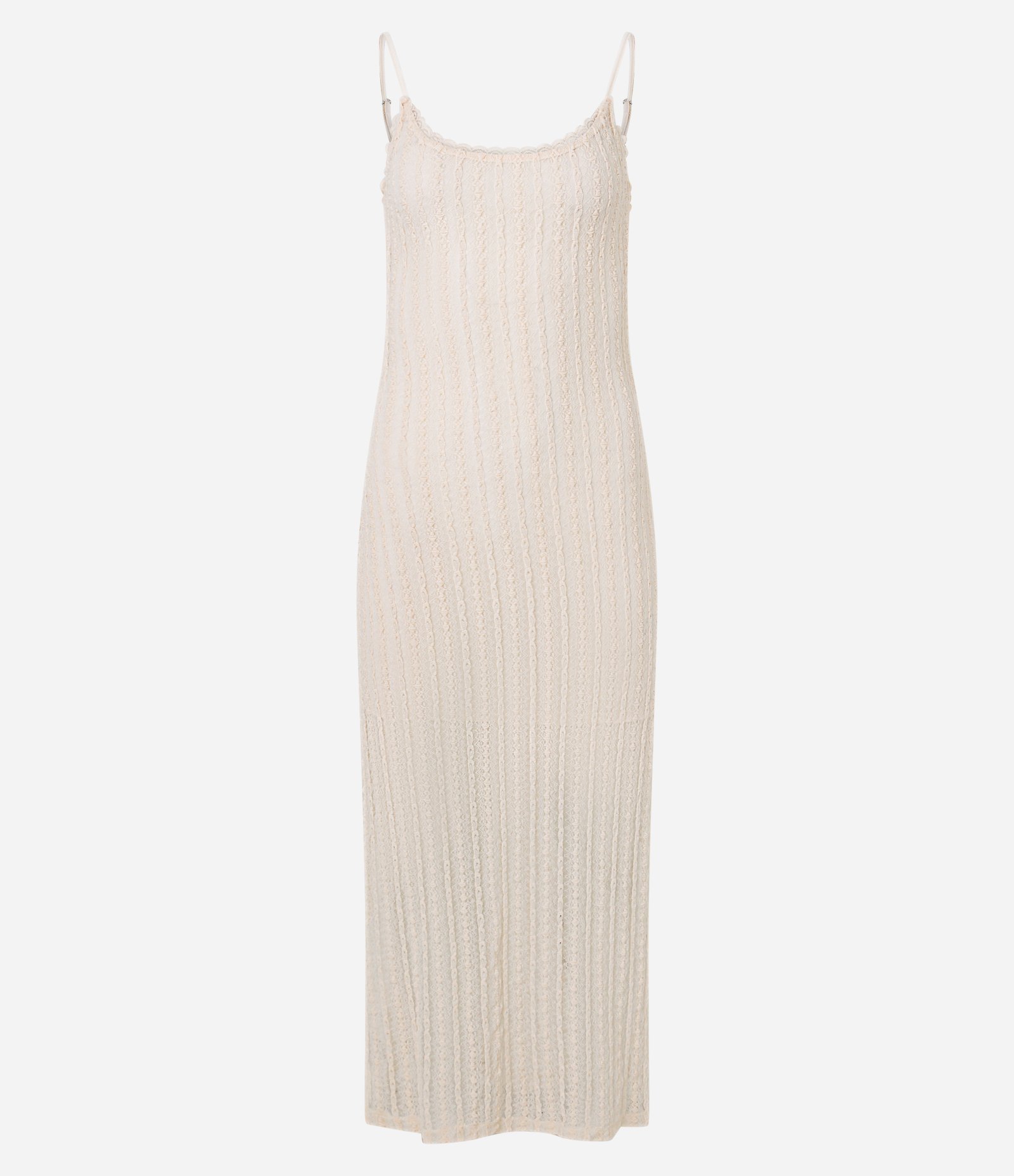 Vestido Long Midi em Renda com Alcinha Off White 4