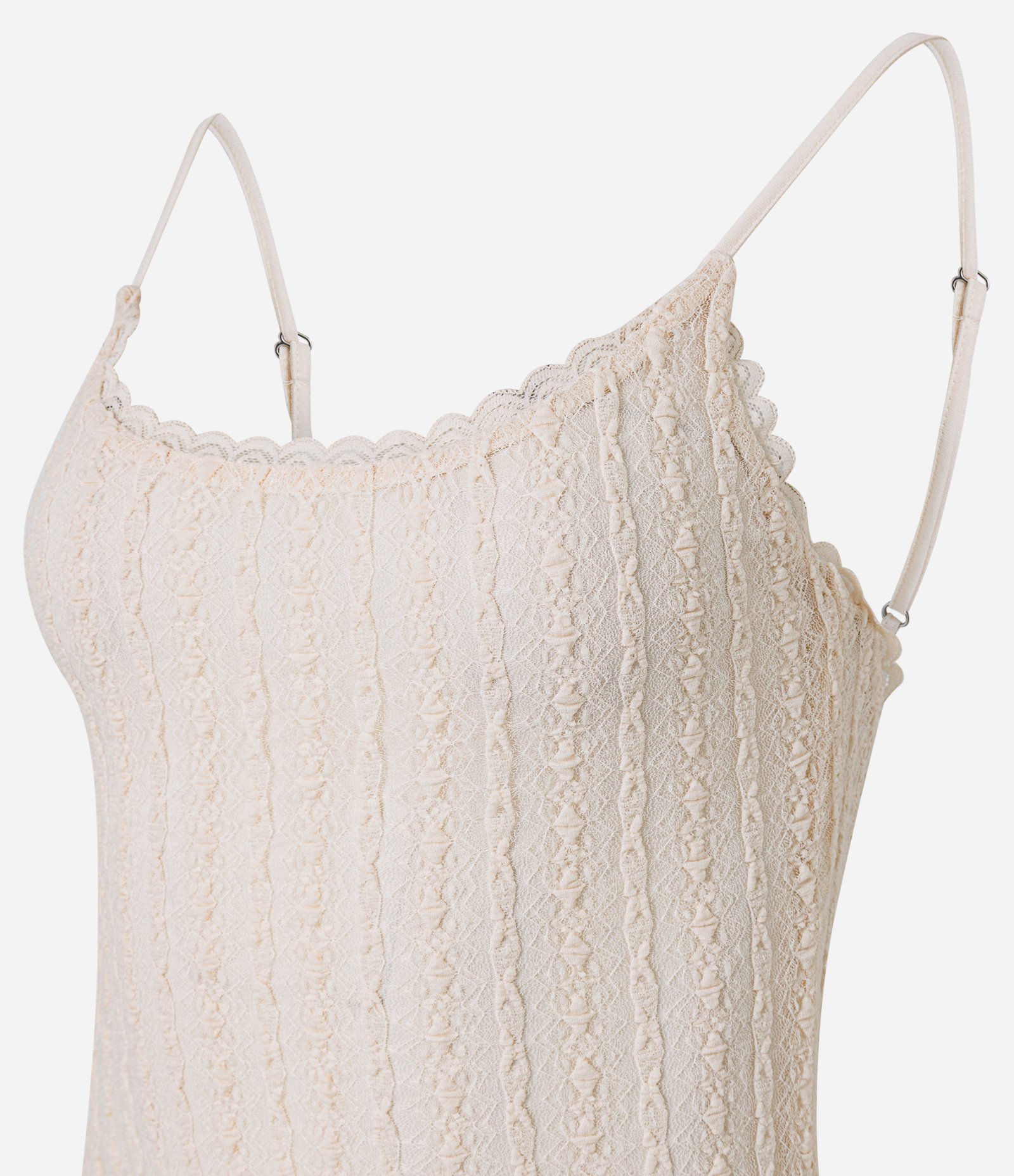 Vestido Long Midi em Renda com Alcinha Off White 5