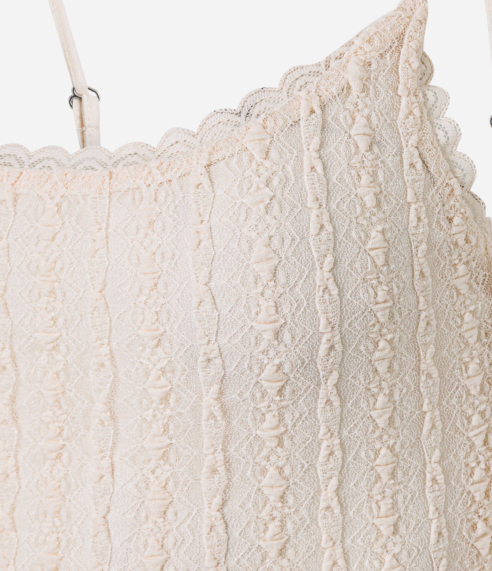 Vestido Long Midi em Renda com Alcinha Off White 6