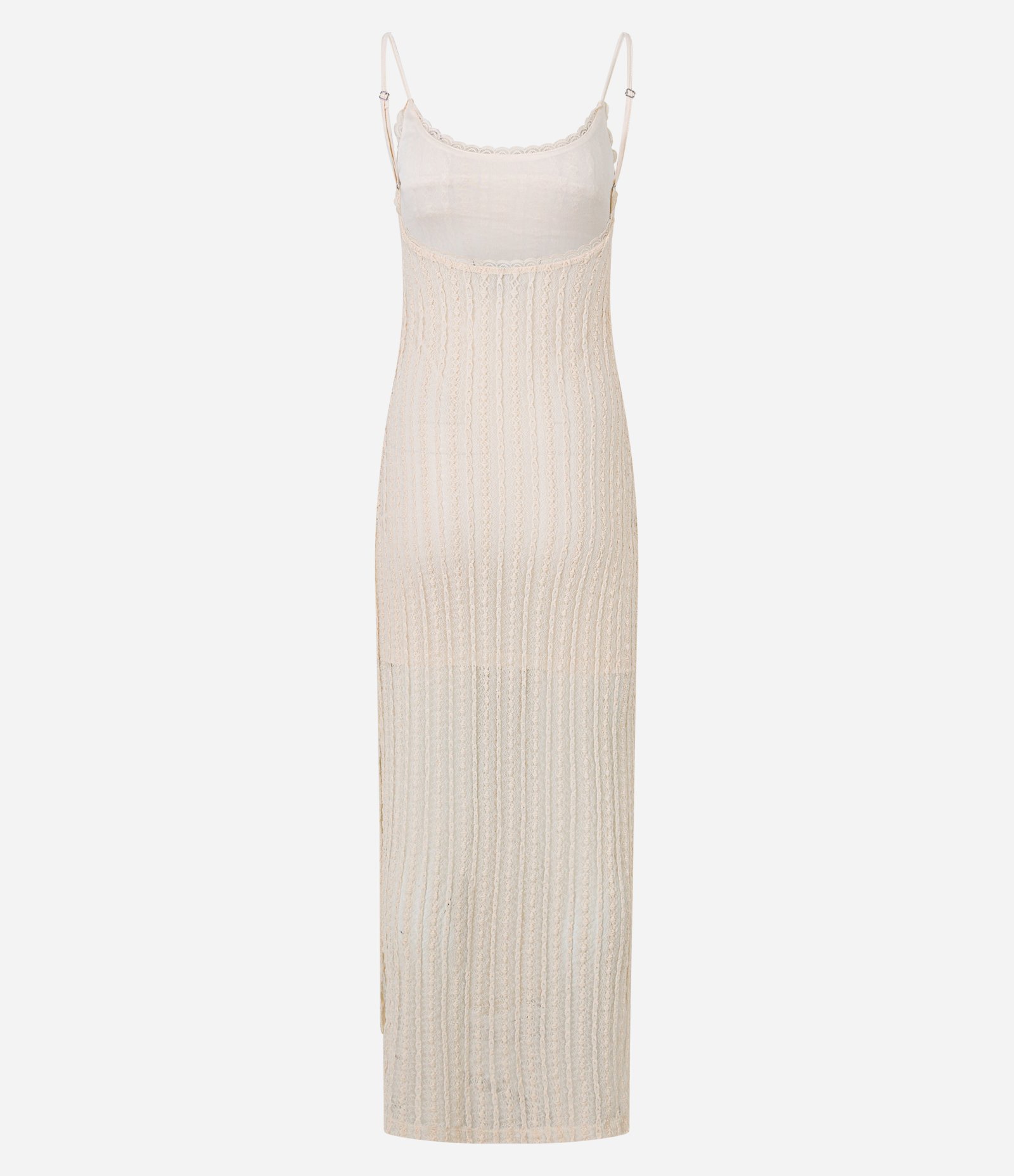 Vestido Long Midi em Renda com Alcinha Off White 7