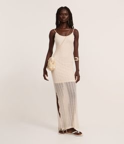 Vestido Long Midi em Renda com Alcinha