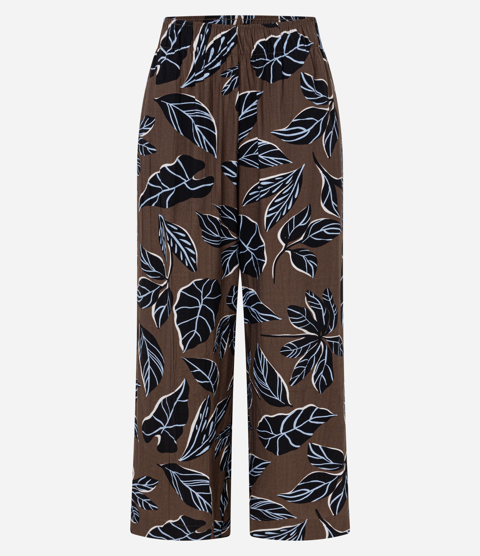 Calça Pantacourt em Viscose com Estampa Folhagem Marrom 5