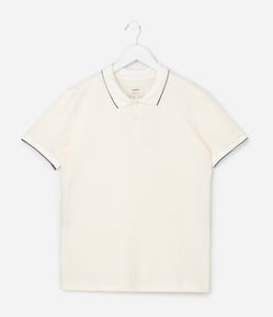 Camiseta Polo Infantil Texturizada - Tam 5 a 14 Anos