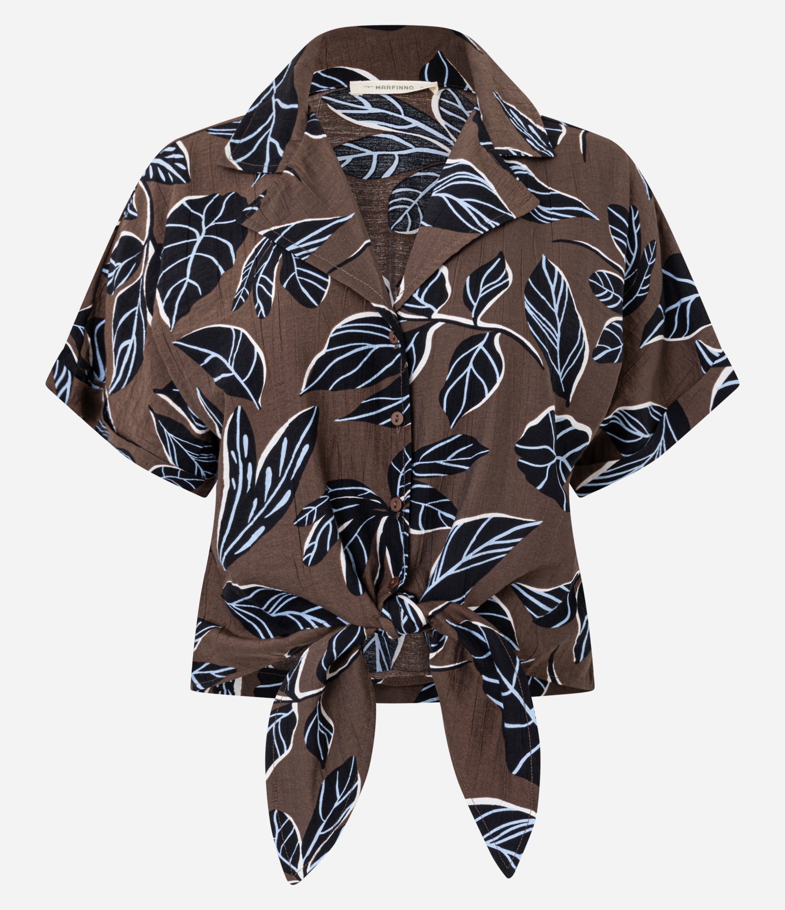 Camisa em Viscose com Gola Polo e Estampa Folhagem Multicores 5