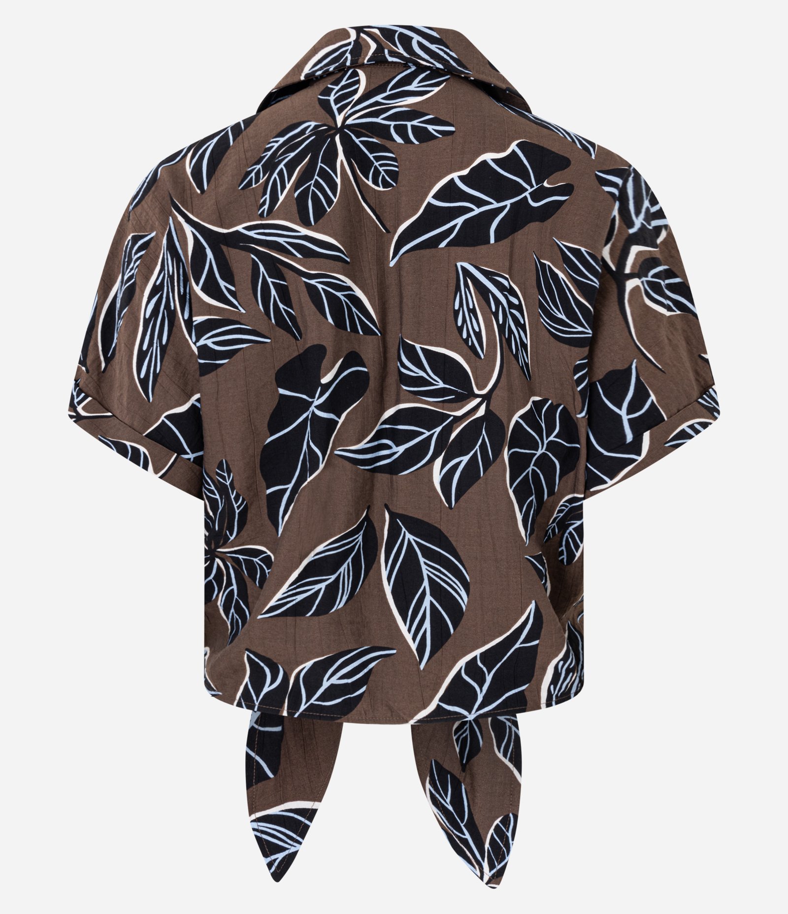 Camisa em Viscose com Gola Polo e Estampa Folhagem Multicores 6