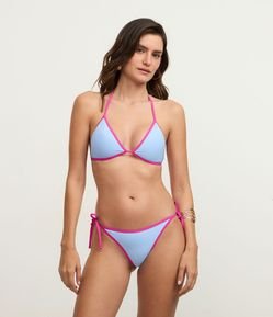 Biquíni Calcinha Lacinho Fio em Microfibra com Viés Constrastante