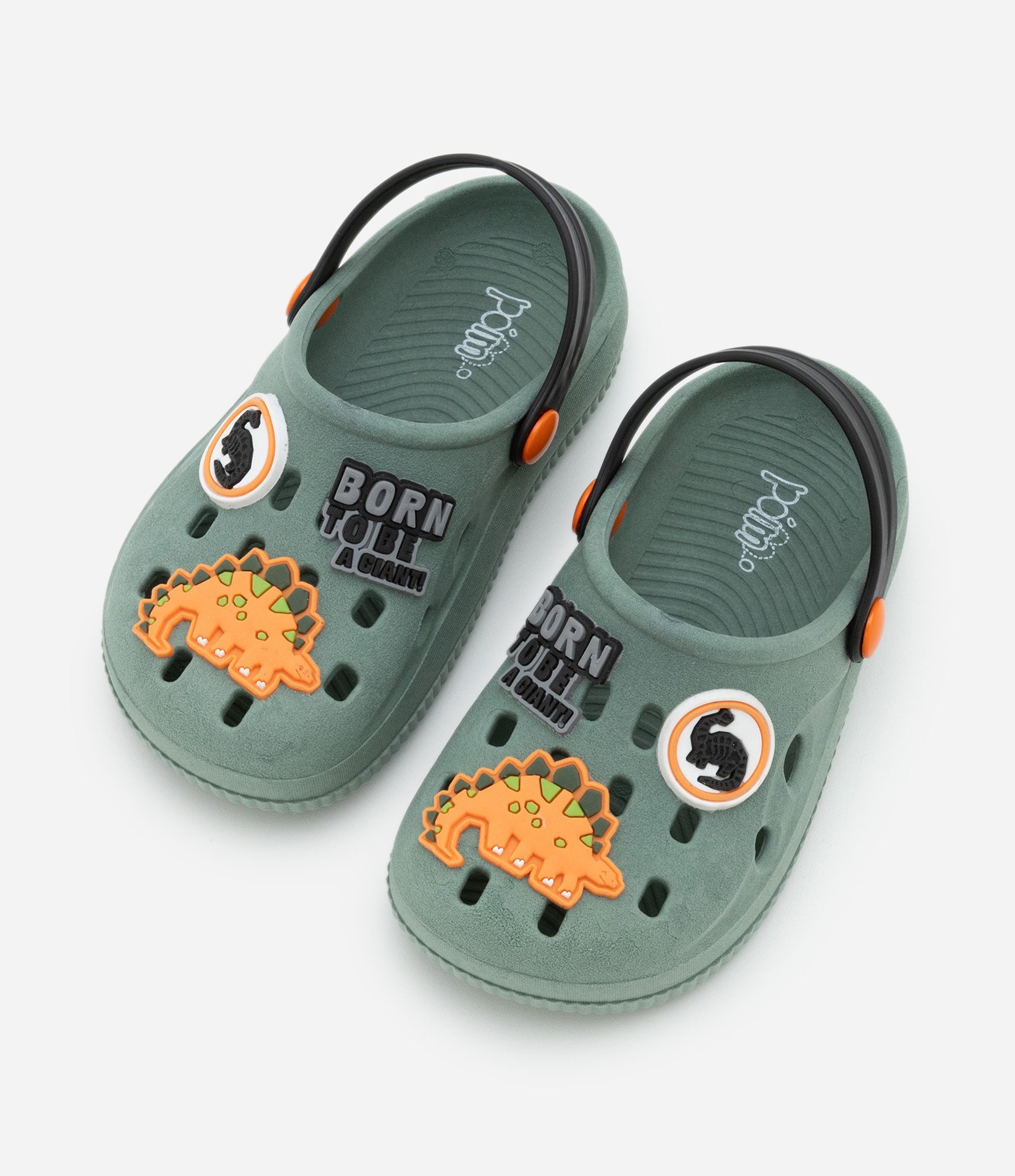 Sandália Babuche Infantil com Patch de Dinossauro  - Tam 20 a 33 Verde 4