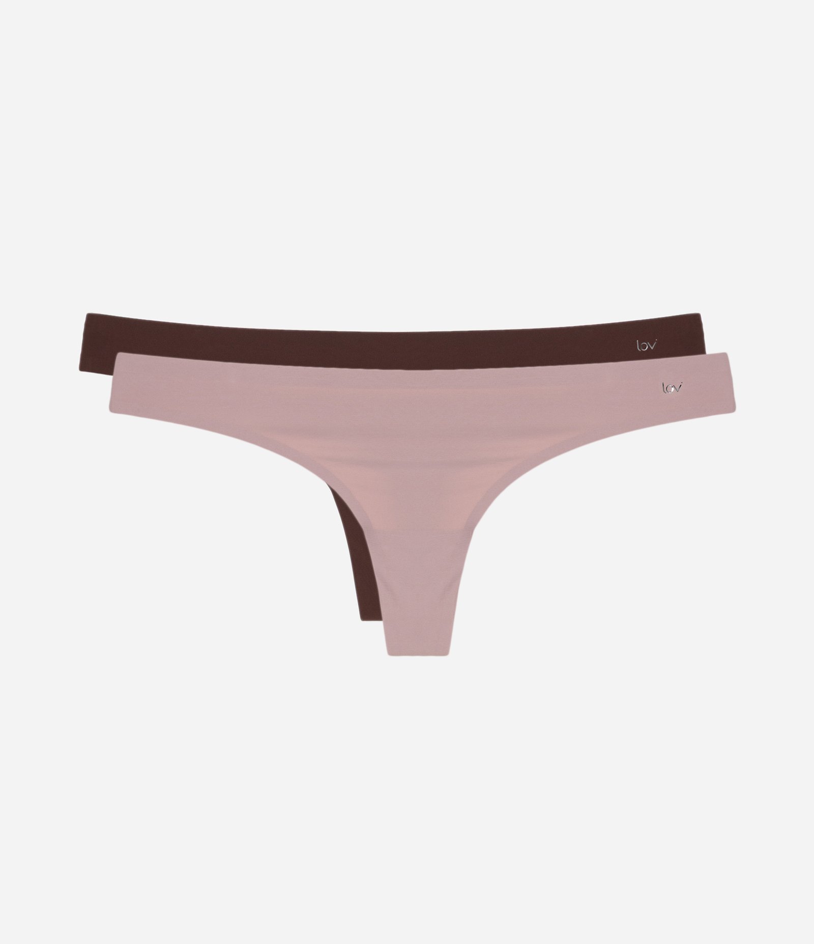 Kit 02 Calcinhas Biquíni Fio em Microfibra Marrom/Bege 1