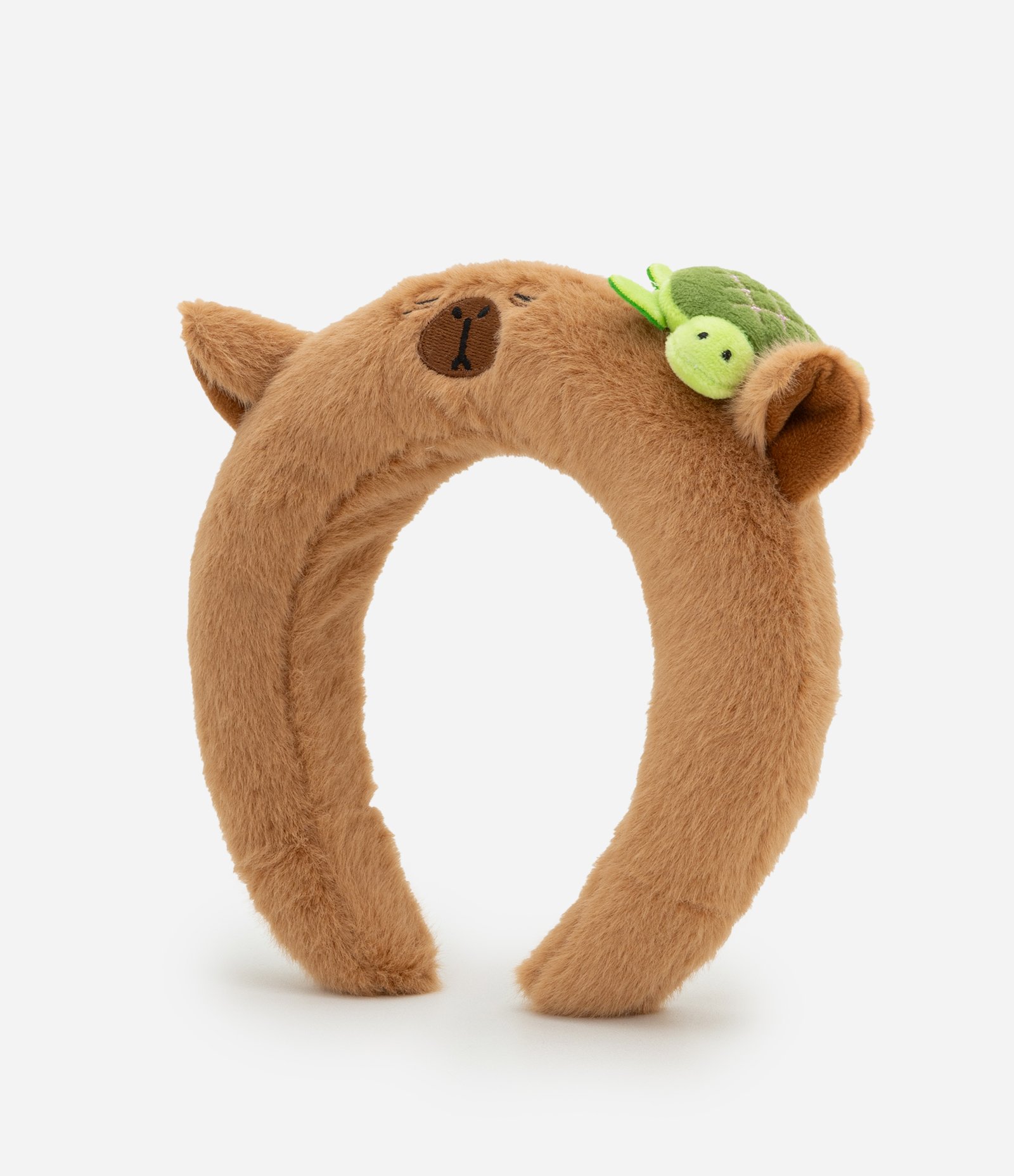 Tiara Infantil com Bordado Capivara e Tartaruga - Tam Único Marrom 1