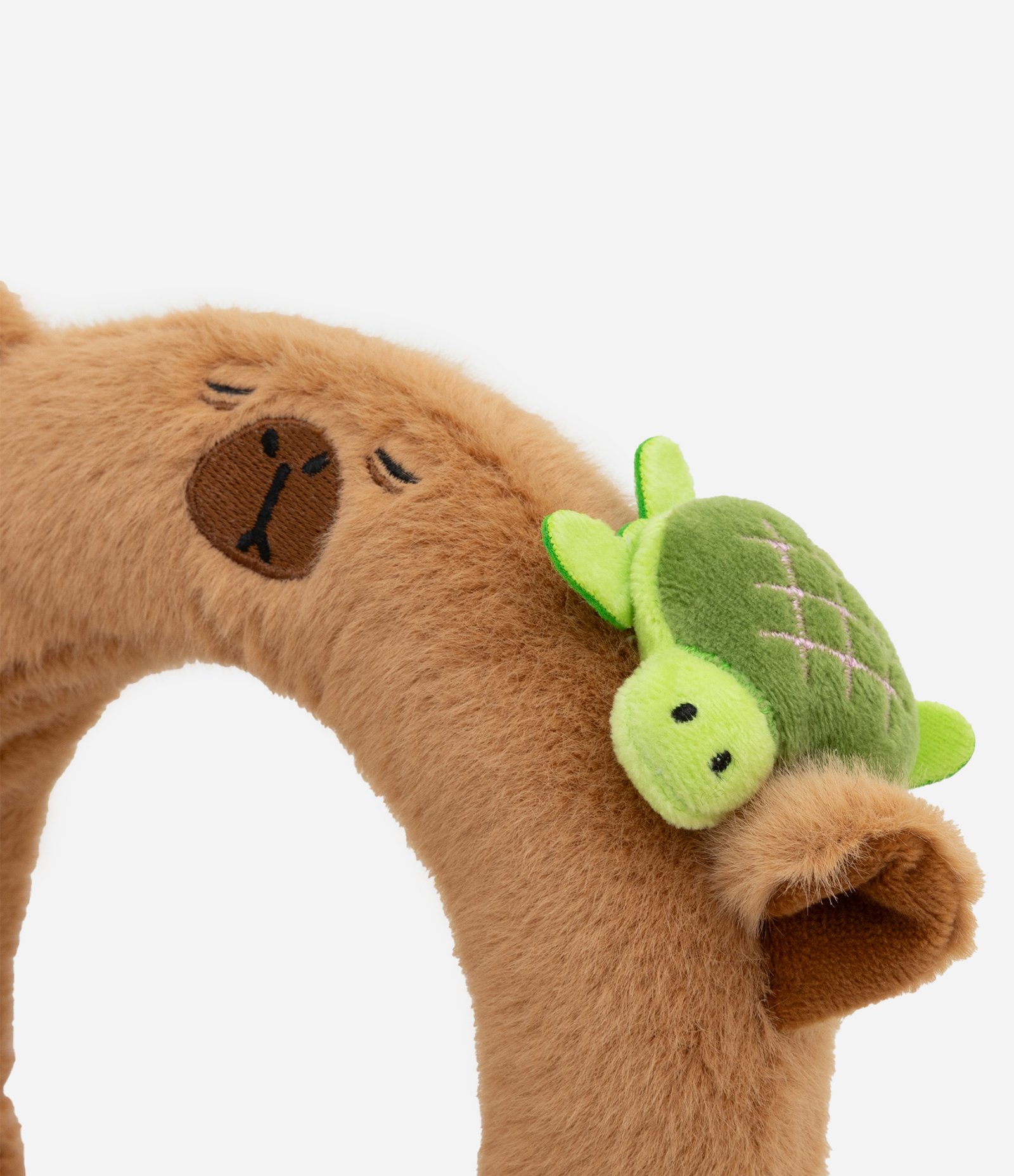 Tiara Infantil com Bordado Capivara e Tartaruga - Tam Único Marrom 3