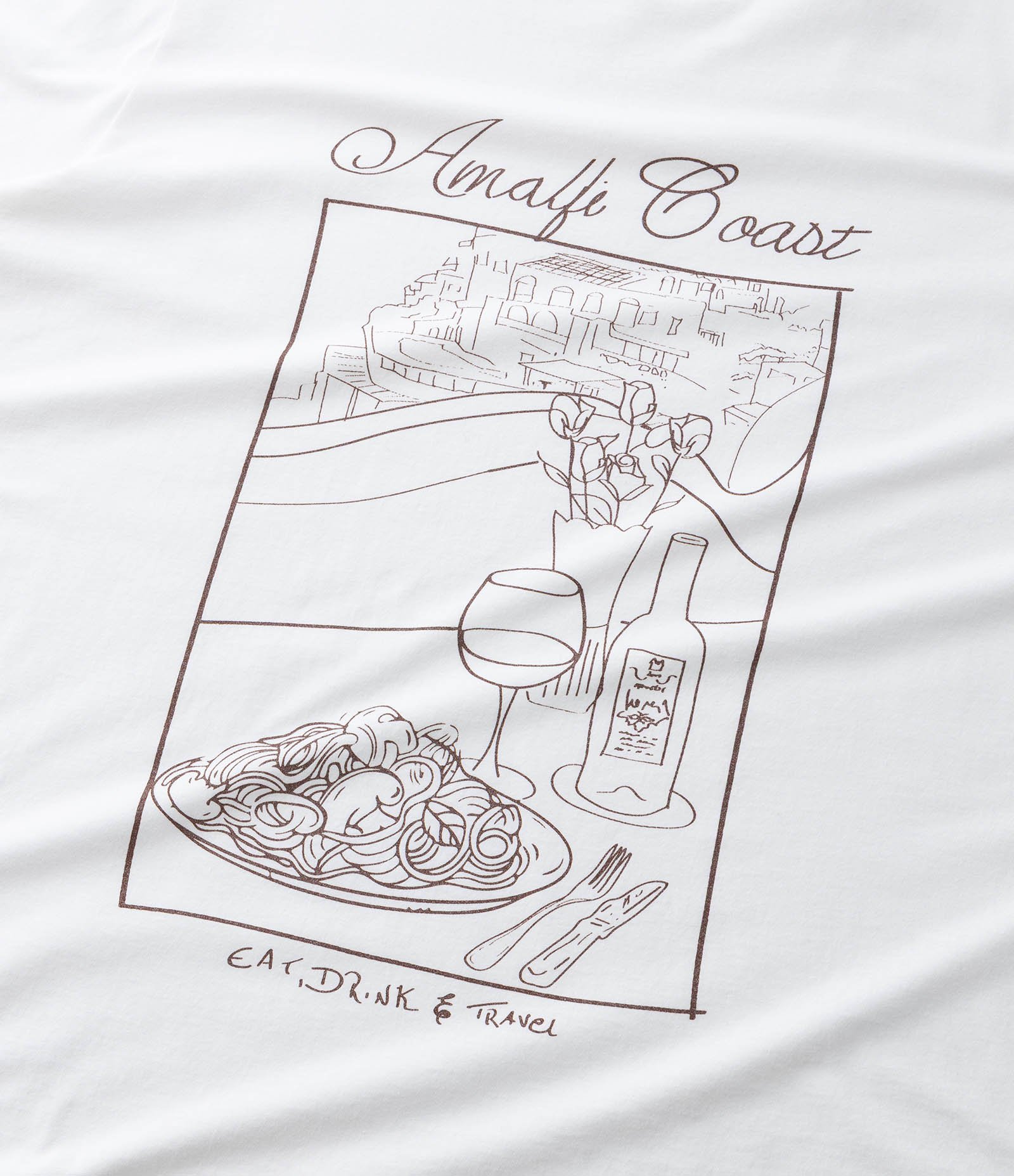 Camiseta Alongada com Estampa Amalfi Coast Curve Plus Size Branco 7