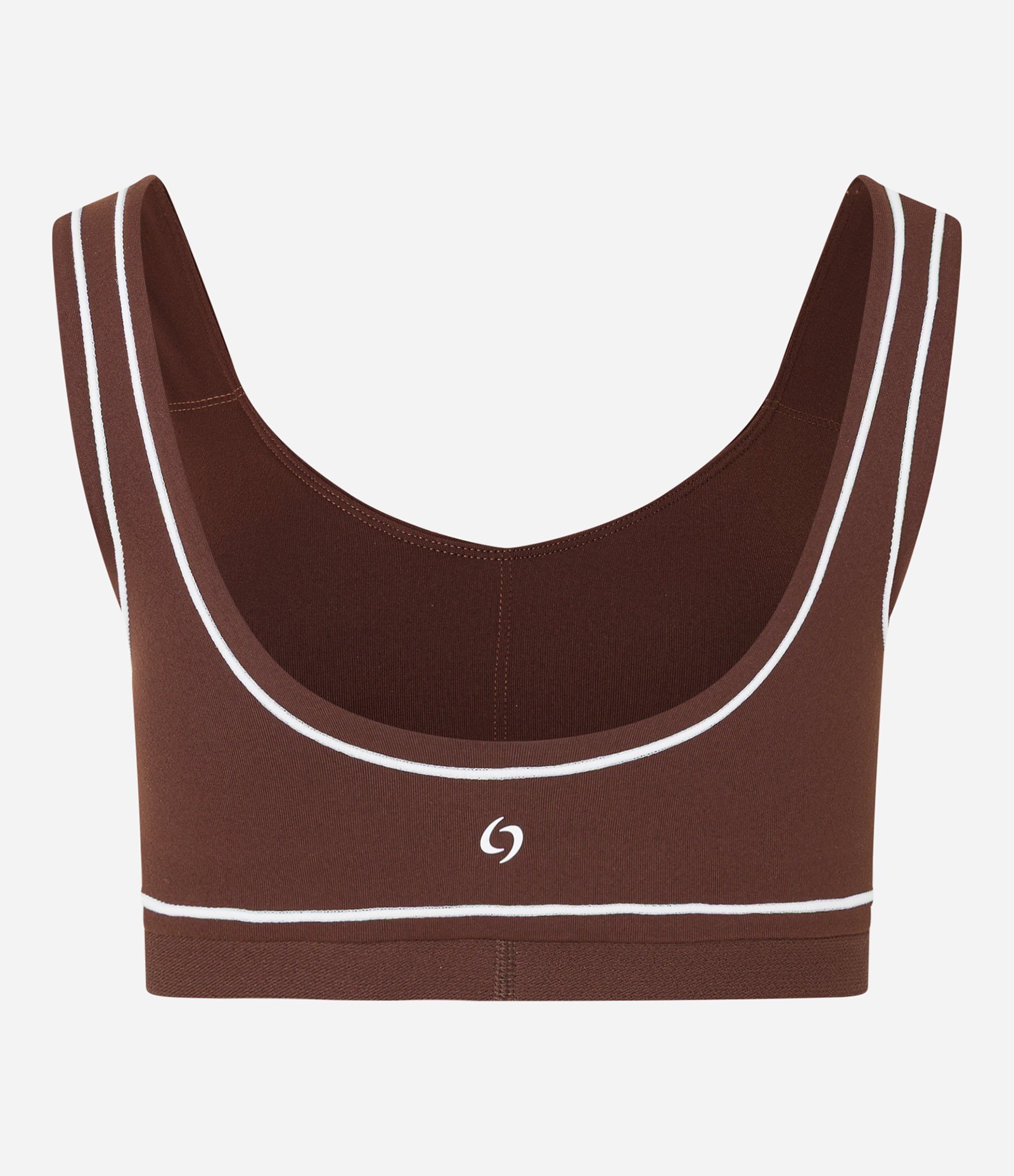 Top Bojo Esportivo em Microfibra com Viés Contrastante Marrom 5