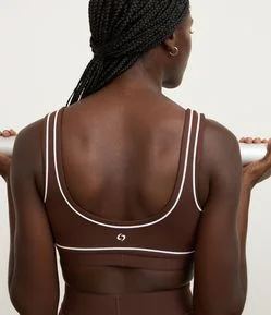 Top Bojo Esportivo em Microfibra com Viés Contrastante