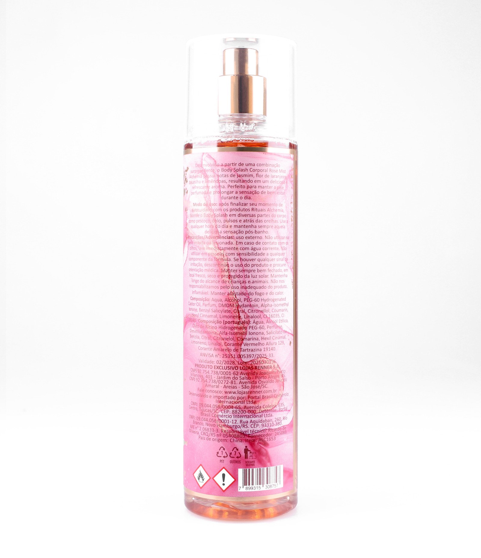 Body Splash Rose Mist Alchemia 236ML 2