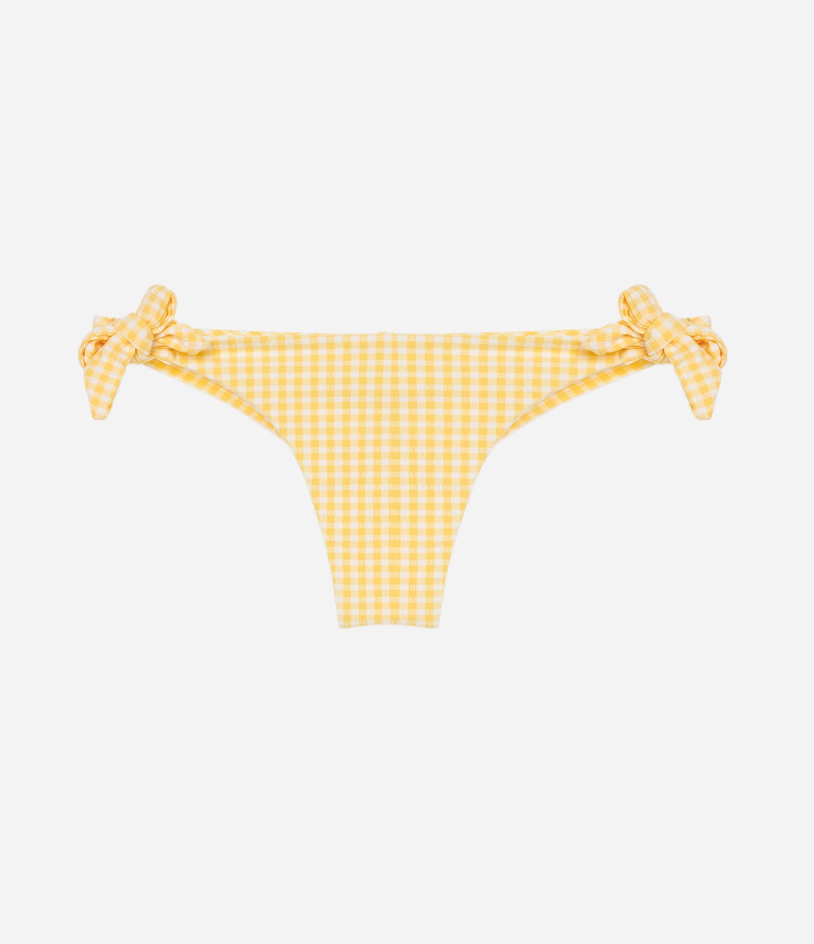 Biquíni Calcinha Laço Grosso em Microfibra Vichy Amarelo 1