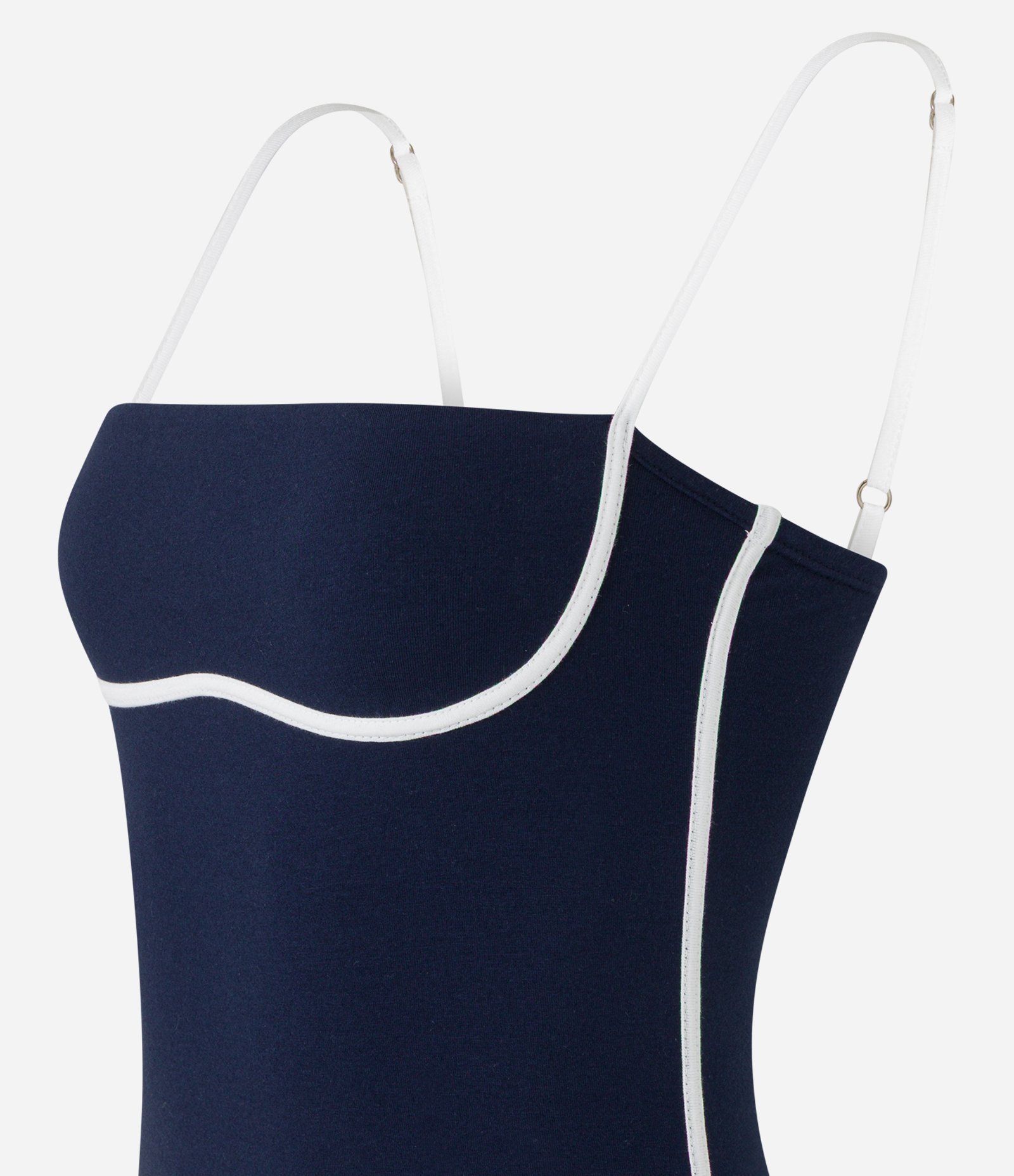 Vestido Midi com Viés Contrastante no Busto Azul 6