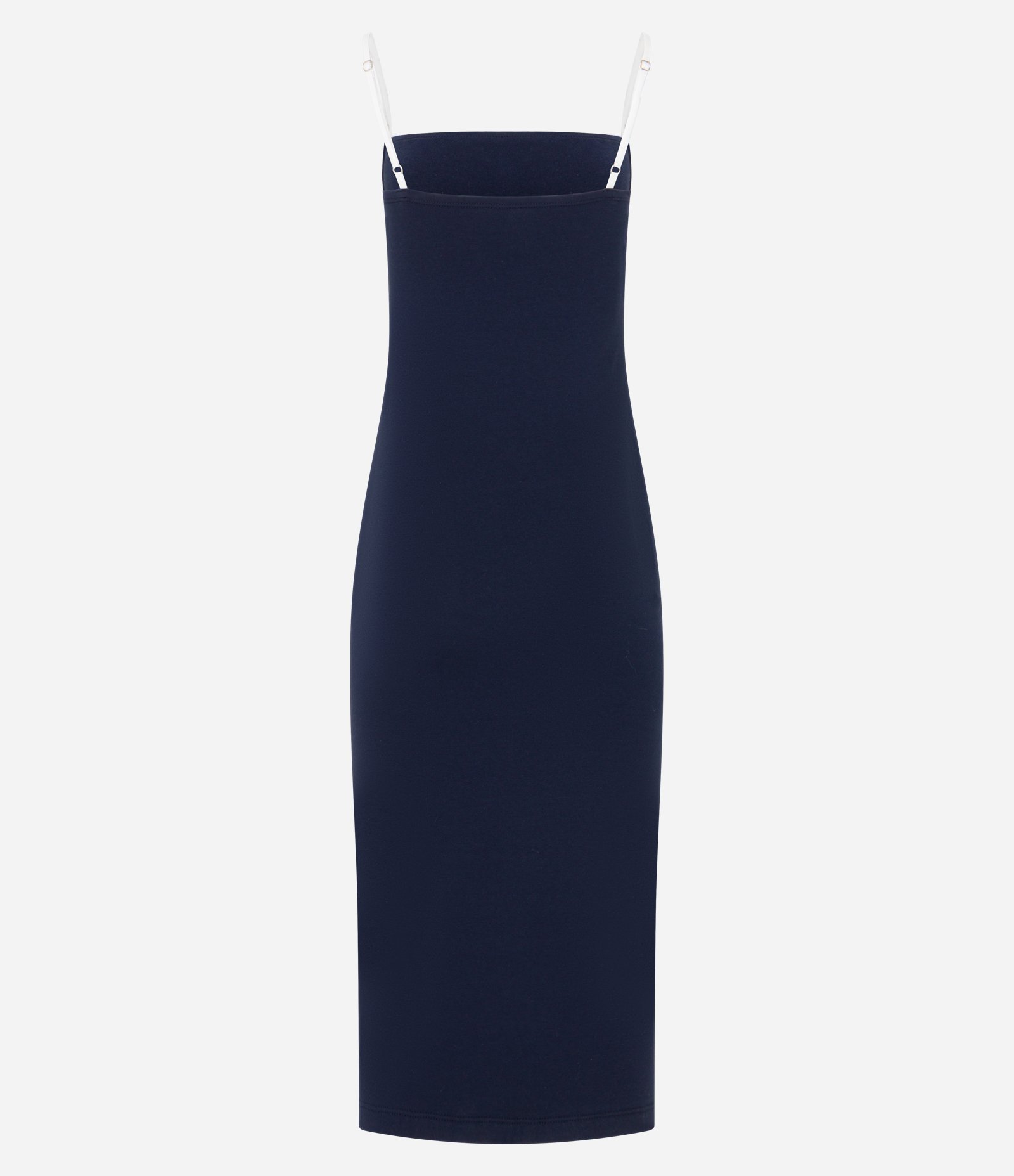 Vestido Midi com Viés Contrastante no Busto Azul 7
