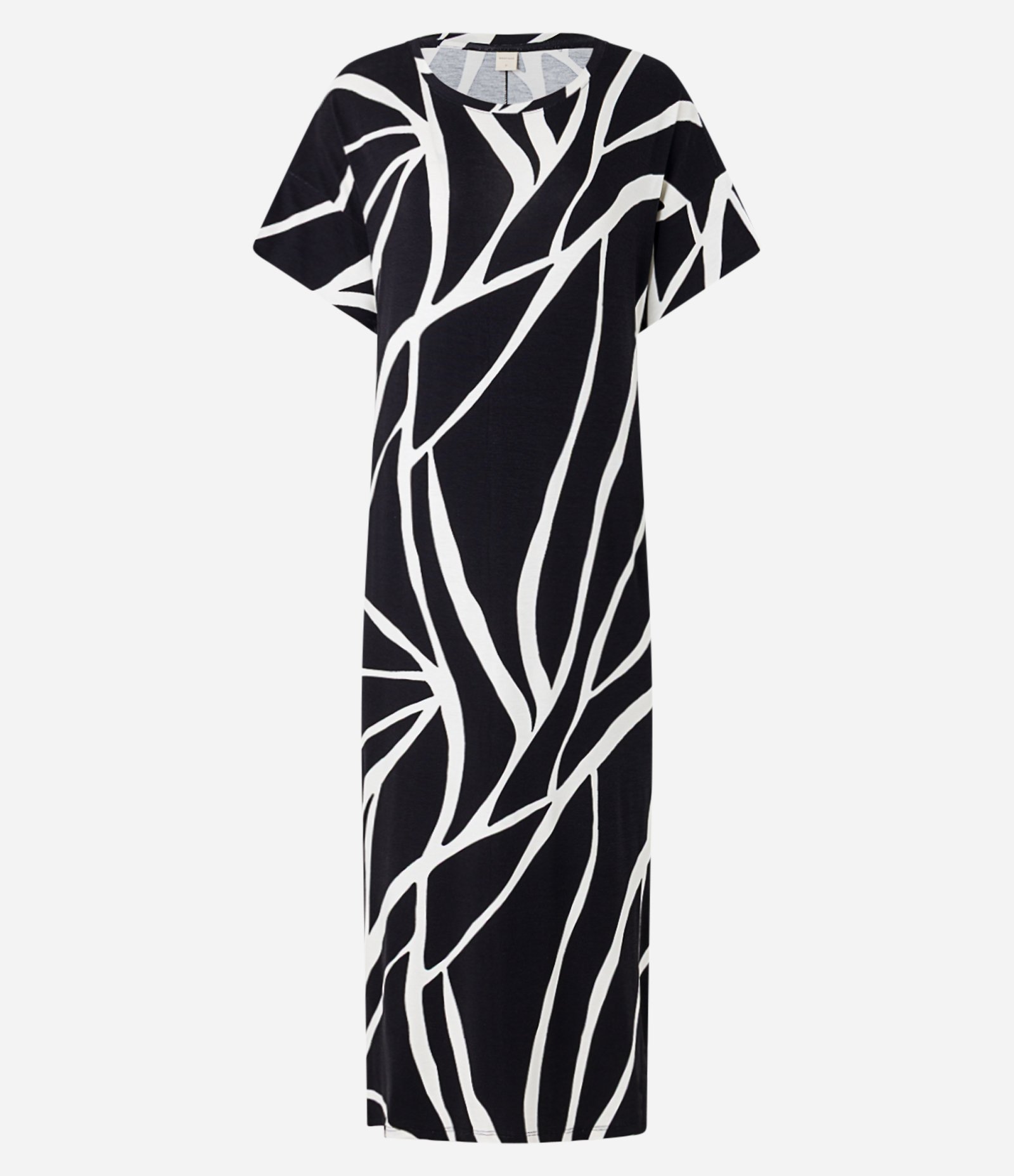 Vestido Reto Midi em Viscose com Estampa Abstrata Bicolor 6