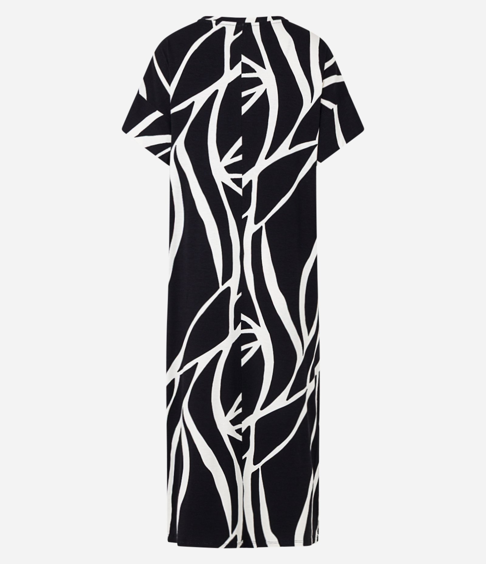 Vestido Reto Midi em Viscose com Estampa Abstrata Bicolor 7